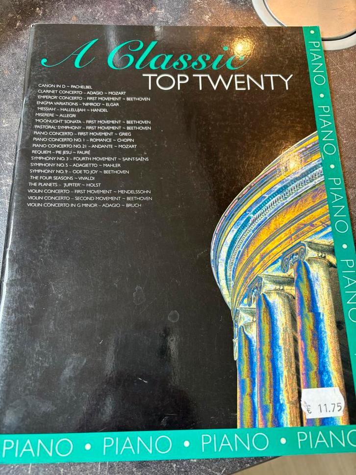 Classic Top Twenty - Piano Bladmuziek, Muziek en Instrumenten, Bladmuziek, Zo goed als nieuw, Overige soorten, Klassiek, Piano