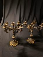 2 Antieke  kandelaars van brons, Antiek en Kunst, Ophalen of Verzenden, Koper of Brons
