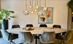 Ovale houten tafel met 8 Mood stoelen, Huis en Inrichting, Tafels | Eettafels, Ophalen, Gebruikt, 50 tot 100 cm, Eikenhout