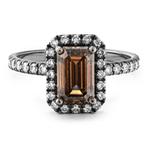 Bijzondere 18k ring met 2.01 ct Fancy Brown-Orange diamant, Zwart, Nieuw, Ophalen of Verzenden, Kleiner dan 17