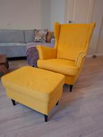 IKEA STRANDMON fauteuil en voetenbank, Huis en Inrichting, Eenpersoons, 75 tot 100 cm, Ophalen of Verzenden, Zo goed als nieuw