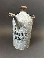 Grijs Gewolkt 2 Liter Emaille Petroleumkan, Antiek en Kunst, Antiek | Emaille, Ophalen of Verzenden
