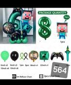 Minecraft ballonnen, Hobby en Vrije tijd, Feestartikelen, Ophalen of Verzenden, Nieuw, Versiering, Verjaardag