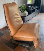 Electrisch verstelbare Lederen relax fauteuil   bruin/cognac, Huis en Inrichting, Stoelen, Ophalen, Gebruikt, Bruin, Lounge