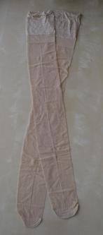 Nude kousen voor jarretels met naad, vintage look, Ophalen of Verzenden, Beige