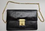 Schoudertasje zwart met goudkleurige schouderketting, Ophalen of Verzenden, Gebruikt, Zwart, Overige merken