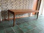 Retro Deens design koffietafel-salontafel teakhout, Ophalen, 100 tot 150 cm, 50 tot 75 cm, Teakhout