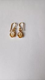 Fraaie zilver vergulde oorbellen met Citrien, Hangers, Verzenden, Nieuw, Met edelsteen