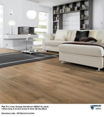 Pvc XL Vintage Oak Brown Opruimen prijs : €9,95p/m2 beschikbaar voor biedingen