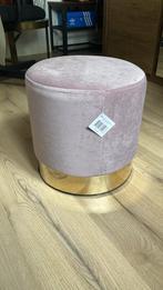 Lila met goud Poef Leen Bakker, Ophalen, Minder dan 50 cm, Rond, Nieuw