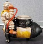 Zwaar gietijzeren Michelin bibendum compressor retro beeld, Reclamebord, Gietijzeren beelden, Ophalen of Verzenden, Zo goed als nieuw