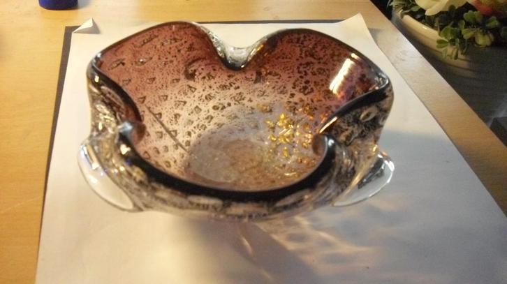 Murano paars Barovier &Tosca Bullicante Bowl, Antiek en Kunst, Antiek | Glas en Kristal, Ophalen of Verzenden