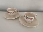 Wedgwood Rosalind - 2 Theekoppen & Schotels, Ophalen of Verzenden, Zo goed als nieuw, Wedgwood, Kop(pen) en/of Schotel(s)