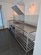 RVS keukenblok, oven, vaatwasser, afzuigkap, kraan, kookpl., Ophalen, Gebruikt, Enkelwandige keuken, Grijs