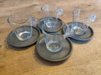 Nespresso glazen met schotels - 4 stuks, Huis en Inrichting, Keuken | Servies, Ophalen of Verzenden, Effen, Kop(pen) en/of Schotel(s)