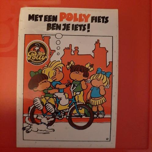 Vintage sticker Met een Polly fiets ben je iets! Sticker 2, Verzamelen, Stickers, Zo goed als nieuw, Overige typen, Ophalen of Verzenden