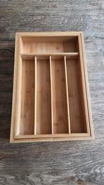 Bamboe bestekbak uitschuifbaar, Ophalen of Verzenden, Zo goed als nieuw, Hout, Los bestek