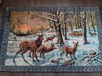 VINTAGE  WANDKLEED  MET  HERTEN, Ophalen of Verzenden