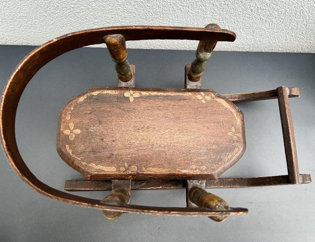 Antiek houten mini-sleetje – authentiek oud speelgoed, Ophalen of Verzenden