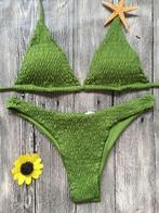 Groene geplooide triangle bikini (sexy dames vrouwen), Kleding | Dames, Badmode en Zwemkleding, Verzenden, Nieuw, Groen, Bikini