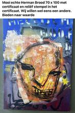 Herman Brood orgineel schilderij 70x100 (hectisch hoofd), Antiek en Kunst, Kunst | Schilderijen | Abstract, Ophalen of Verzenden