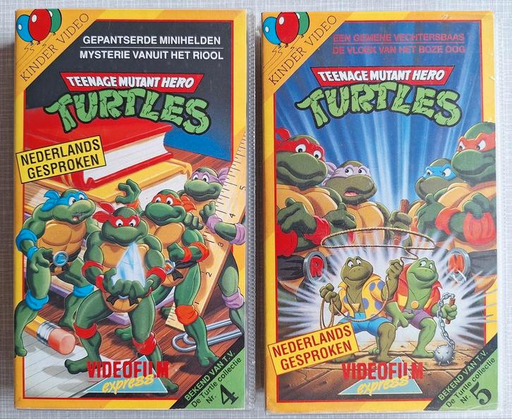 TMNT Turtles Video's , Turtle Collectie no.4 en no.5, Cd's en Dvd's, VHS | Kinderen en Jeugd, Gebruikt, Kinderprogramma's en -films