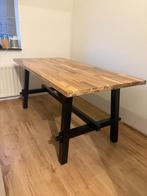 IKEA houten tafel met zwart onderstel, Ophalen, Gebruikt, 50 tot 100 cm, 150 tot 200 cm