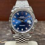Rolex datejust blue diamond, Sieraden, Tassen en Uiterlijk, Horloges | Heren, Nieuw, Staal, Staal, Polshorloge