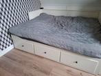 Hemnes bedbank inclusief tweepersoons matras, Huis en Inrichting, Ophalen, Wit, Tweepersoons, Zo goed als nieuw