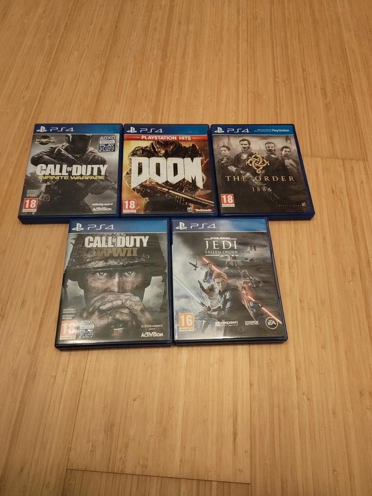 PS4 Games - Doom, Call of Duty, Jedi Fallen Order, Spelcomputers en Games, Games | Pc, Zo goed als nieuw, Shooter, 1 speler, Vanaf 16 jaar
