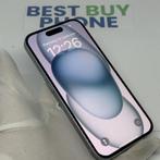 iPhone 15 128GB blauw E-sim /100% batt /krasvrij /garantie, 128 GB, IPhone 15, Apple, Blauw