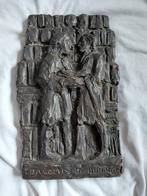 Brons plaquette beschreven d'alembert diderot., Ophalen of Verzenden