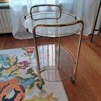 Vintage serveerwagen / theewagen met glazen bladen, Ophalen, Minder dan 50 cm, Gebruikt, 50 tot 75 cm