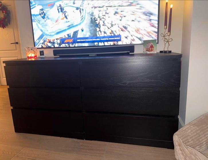 Ladenkast met 6 lades MALM, Huis en Inrichting, Kasten | Ladekasten, Gebruikt, 100 tot 150 cm, 150 tot 200 cm, 25 tot 50 cm, Overige houtsoorten