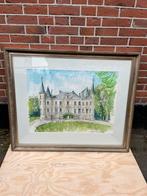 Aquarel van chateau Pichon-longueville, Ophalen of Verzenden