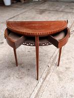 Bijzondere mahoniehouten haltafel met opbergvakken, Antiek en Kunst, Antiek | Meubels | Tafels, Ophalen of Verzenden