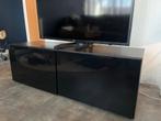 BESTÅ TV Meubel Zwart/Bruin Hoogglans, Ophalen, Gebruikt, 100 tot 150 cm, Kunststof