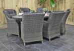 Akron Ovale Tafel 220 Keramischblad Dark Grey met 6 Darwin D, 6 zitplaatsen, Nieuw, Ophalen of Verzenden, Wicker
