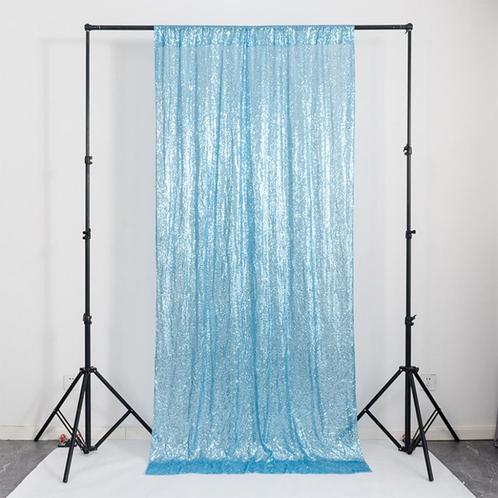 Licht Blauw Glitter Gordijn / Pailletten Achtergrond Feest, Huis en Inrichting, Stoffering | Gordijnen en Lamellen, Nieuw, Blauw