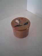 Vintage Speksteen Sieradendoosje - Handgemaakt Inlegwerk, Ophalen of Verzenden