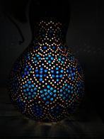 Turkse (Kalebas) hanglamp met glaskraaltjes - handgemaakt, Huis en Inrichting, Gebruikt, Ophalen of Verzenden, Minder dan 50 cm