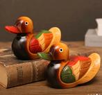 Twee mandarijneendjes van hout, Ophalen of Verzenden, Nieuw