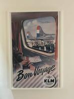 Vintage KLM poster in lijst, Verzamelen, Merken en Reclamevoorwerpen, Ophalen, Zo goed als nieuw, Reclamebord
