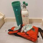 Zuurstof fles 5 liter incl tas met nieuwe mondkapjes, Watersport en Boten, Duiken, Ophalen, Gebruikt, Duikfles