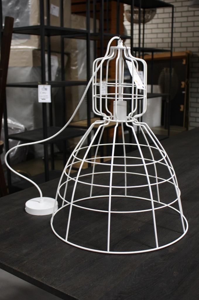 Hippe witte open metalen hanglamp Gaby light & living, Huis en Inrichting, Lampen | Hanglampen, Zo goed als nieuw, Metaal, Ophalen of Verzenden