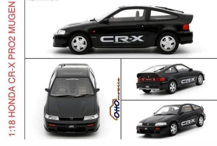 1:18 Honda CR-X Pro.2 Mugen uit 1989 Zwart Ottomobile, Hobby en Vrije tijd, Modelauto's | 1:18, Nieuw, Auto, OttOMobile, Ophalen of Verzenden