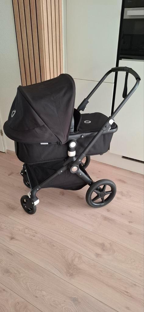 Bugaboo Lynx All Black, Kinderen en Baby's, Kinderwagens en Combinaties, Gebruikt, Bugaboo, Met reiswieg, Verstelbare duwstang