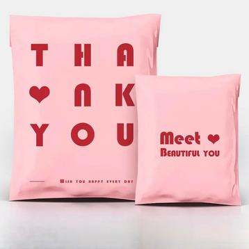 Waterdichte Verzendzakken met Tekst 10 stuks Groen, Roze&Wit beschikbaar voor biedingen