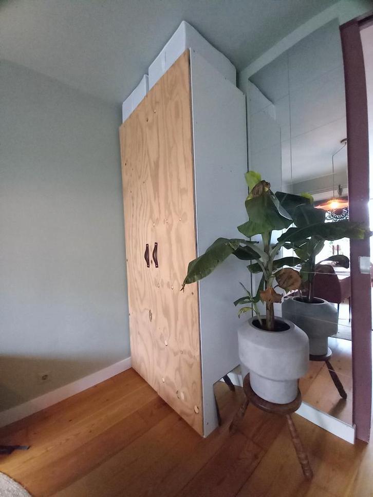 Pax kast met handgemaakte houten deuren, Huis en Inrichting, Kasten | Kledingkasten, 200 cm of meer, 50 tot 100 cm, 50 tot 75 cm