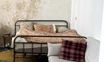 Retro metalen bed Alex, 160 cm, Retro/Vintage spijlen bed, Bruin, Metaal